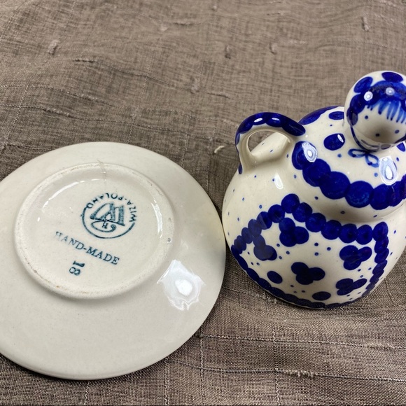 Polish pottery Cheese lady wiza Poland small - Picture 4 of 6